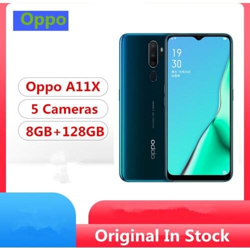 Original Oppo A11X 4G LTE Mobile Phone Android 9.0 8GB RAM 128GB ROM 48.0MP 5000Mah Fingerprint Snapdragon 665 6.5" IPS 1600X720