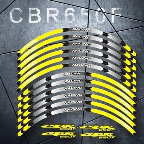 Motorcycle front and rear wheels Edge Outer Rim Sticker Reflective Stripe Wheel Decals For CBR650F cbr650f