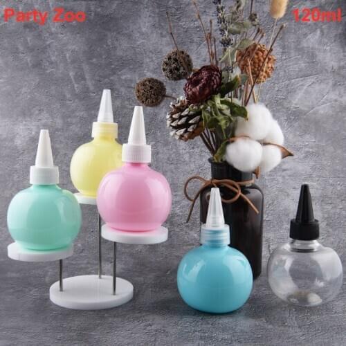 500 X120ml Macaron Color Empty Ball Shape PET Plastic Bottles Special Global Shape 4.2oz Refilled Cosmetics Dropper Lotion Jars