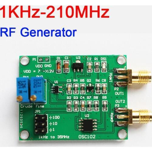 1KHz-210MHz Adjustable RF generator module FOR FOR RF /Pulse signal /Clock signal generator HAM radio Amplifier