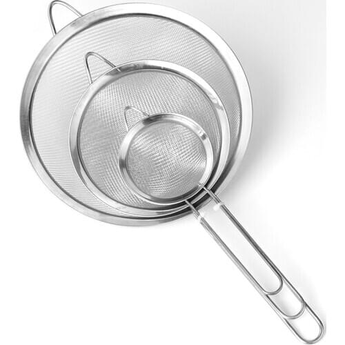 Stainless Steel Wire Fine Mesh Sieve Oil Strainer Flour Colander Sifter DIY Kitchen Tools For Filtering Food Kitchen Accessories
