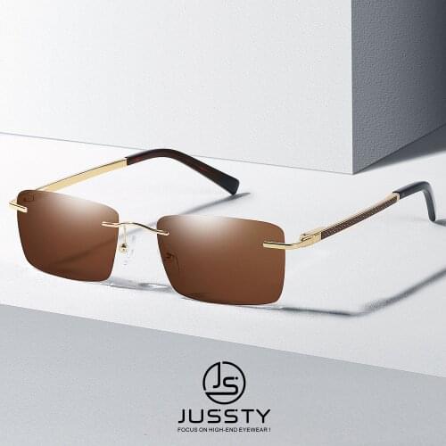 Rimless Prescription Sunglasses Men Polarized Optical Progressive Sun Glasses For Men Multifocal Bifocal Custom Glasses Myopia