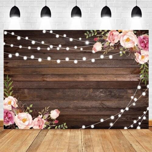 Yeele Wood Board Flower Birthday Party Wedding Backdrop Vinyl Custom Photography Background Photophone Poster Banner Photocall