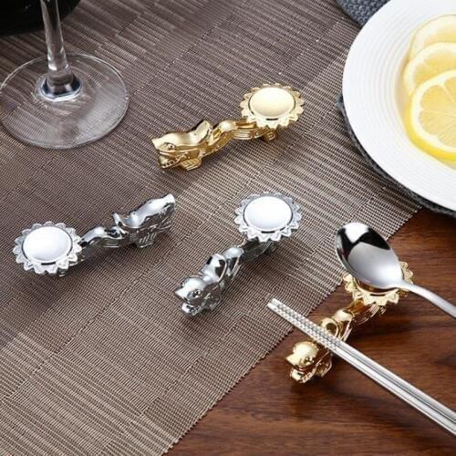 Top Grade alloy silver and gold color Dragon shape Chopstick Holder Rest decoration for table F20173793