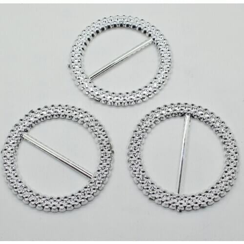 10pcs/set 65MM Plastic Durable Silver Buckles Decorative buckle I hotel tables and chairs sets cloth sets of buckle Accessories