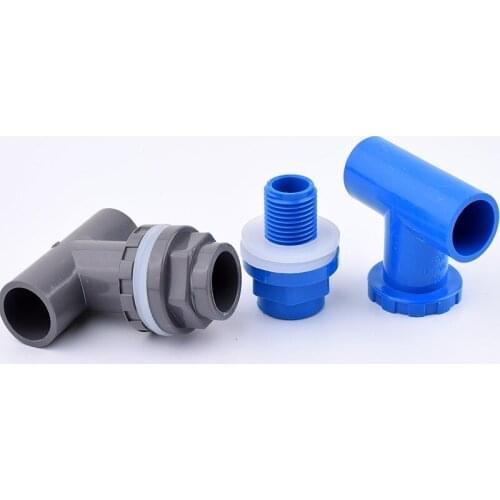 2Pcs 20mm PVC Tee Connectors Thicken Fish Tank Drain Overflow Pipe Garden Irrigation Aquarium Inlet Outlet Joints