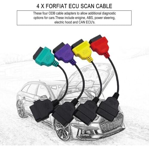 4pcs OBD2 For ECU Scan Diagnostic Cables MultiECUScan Adapter Bundle Fiatecuscan Connector Scanner Car Vehicle Repairing