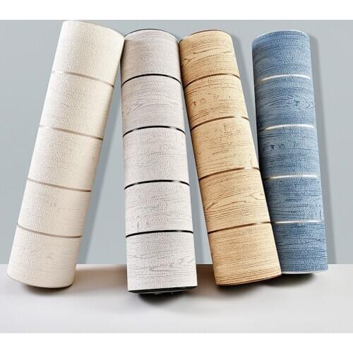 53cmx10m Extra Thick Simple Mediterranean Wood Deer Velvet Wallpaper 3d Horizontal Striped Board Tv Background Wallpaper Bedroom