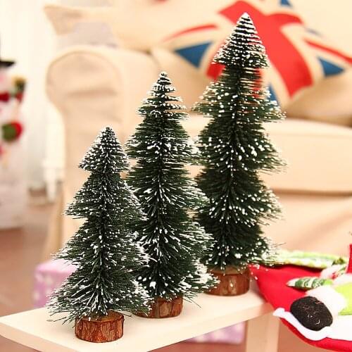 Snow White Flocking Pagoda Tree Merry Christmas PVC New Non-deformable And Environmentally Friendly Desktop Window Decorations