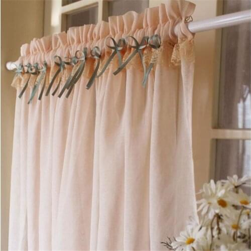 Free Shipping Quality Tube Curtain Champagne Voile Closet Kitchen Short Small Drapes Shades Home Window Decora Valance Purdanh