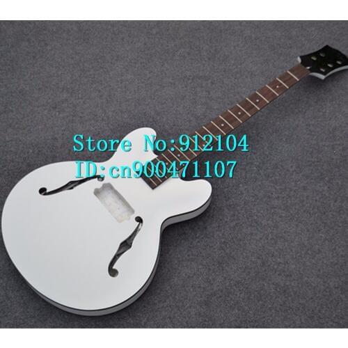 Free shipping new Big John 5-strings hollow electric bass guitar in white without hardware made in China F-1897