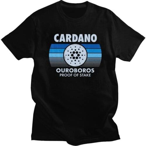 Cardano Tshirts Men Short Sleeve Streetwear T Shirt Bitcoin ADA Cryptocurrency Crypto Currency T-shirt Pure Cotton Tee Clothing