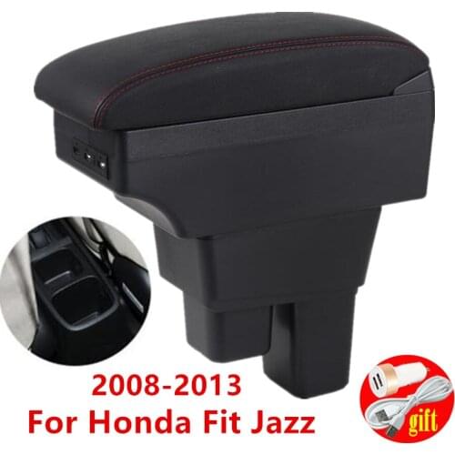 Centre Console Storage Box Armrest For Honda Fit Jazz 2008-2013 Arm Rest Rotatable 2009 2010 2011 2012 2013