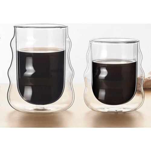 Tea cups transparent cups high boron silicon glass insulated double-layer coffee mugs milk cups juice cups breakfast cups