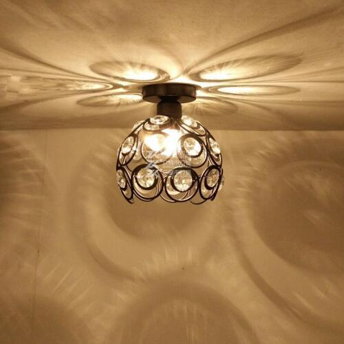 Round Living Room Led Ceiling Light Modern Simple Creative K9 Crystal Stairs Corridor Aisle The Study Bedroom Black Retro