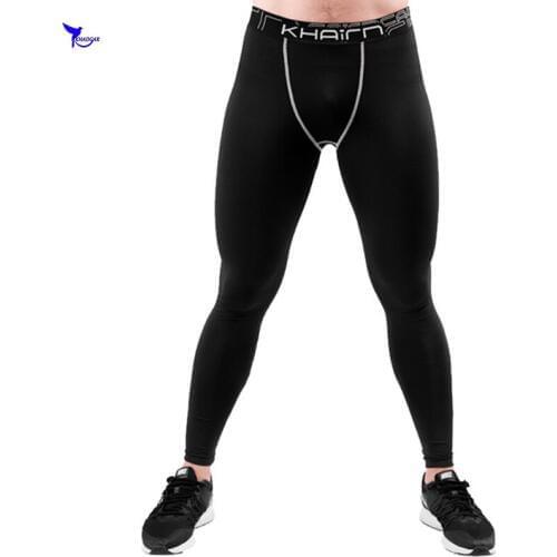 Summer Thin Breathable Running Tights Men Compression Jogging Pants Quick Dry Black Fitness Trousers Slim Fit Elastic Sportswear