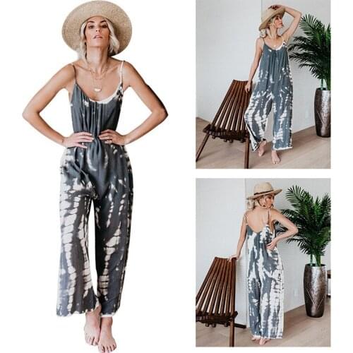 Summer New Women Casual Loose Jumpsuit Sleeveless Jumpsuit Pants Overalls Fashion Female Jumpsuit