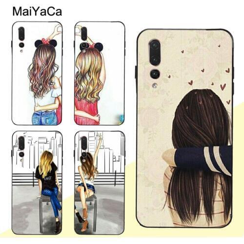 MaiYaCa Girls Brunette Blonde Best Friends BFF Case For Huawei P30 Pro P40 P10 P20 Lite Mate 20 30 10 Lite P Smart 2019 Z