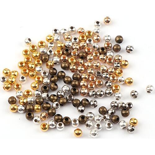 6mm Mixed Color Round Iron Smooth Ball Spacer Metal Loose Beads For DIY Jewelry Making Needlework Bracelet Necklace Supplies