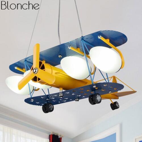 Nordic Plane Pendant Lights Modern Led Hanging Lamp for Childrens Room Bedroom Boy Kids Gift Ceiling Fixtures Home Loft Decor