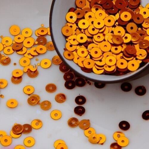 New Arrival-50g 5mm Flat Round Loose Sequins Paillettes Sewing Wedding Craft Good Quality 10# Orange Confetti