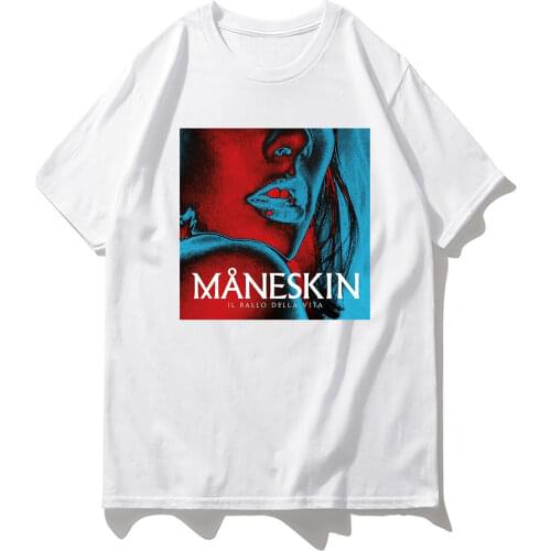 2021 New Maneskin Hip Hop Print Goth Harajuku Top Women T-shirt Casual Ladies Basic O-collar Short Sleeved Tshirt Girl,Drop Ship