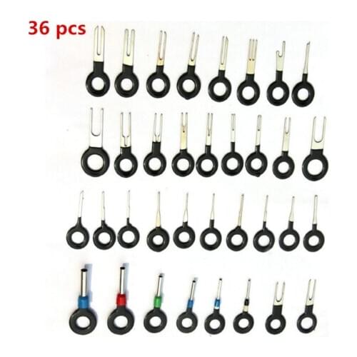 New!36 pcs Auto Car Plug Circuit Board Wire Harness Terminal Extraction Pick Connector Crimp Pin Back Needle Remove Tool Set