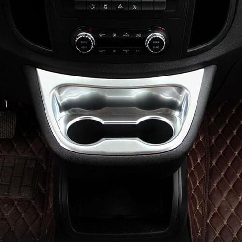 New ABS Car-styling For Mercedes Benz VITO 2016-2020 Car Central Console Water Cup Holder Frame Trim Accessory