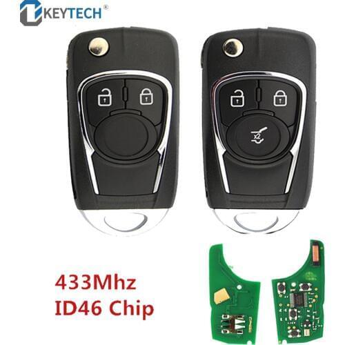 OkeyTech 2/3 Buttons Modified Flip Folding Remote Car Key For OPEL Insignia Astra J Zafira 433 MHz ID46 Chip Auto Car Key Cover