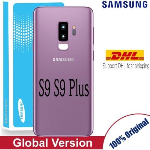 Original Back Glass for SAMSUNG Galaxy S9 S9 Plus S9+ Battery Cover with Glue + Camera Lens Global version