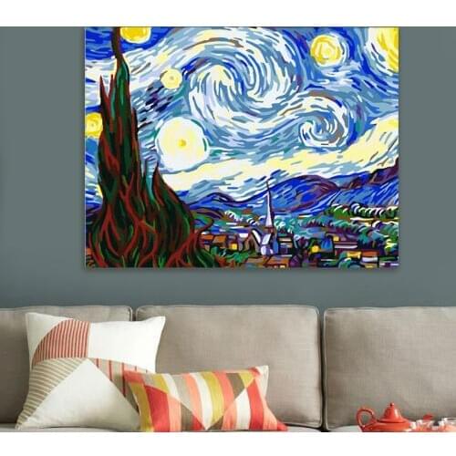 Coloring by numbers Van Gogh Starry sky modular painting digital paint by numbers diy digital painting