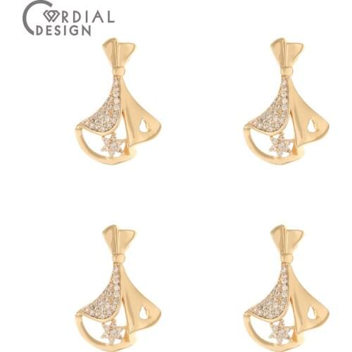 Cordial Design 10Pcs 14*21MM CZ Charms/Jewelry Accessories/Genuine Gold Plating/DIY Making/Necklace Findings/Hand Made/Pendant