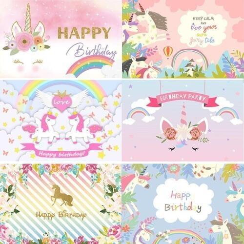Unicorn Themed DecorationRainbow Unicorn Party Photo Background Photo Studio Props Birthday Party Childrens Day Decoration YK36
