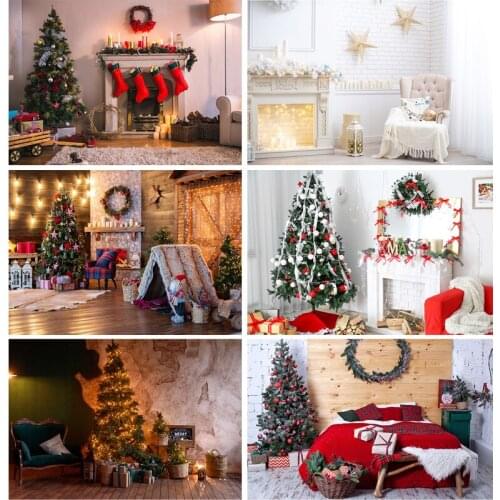 Vinyl Christmas Photography Backgrounds Tree Gift Children Baby Portrait Photo Backdrop For Studio Photocall Props 21519HDY-03