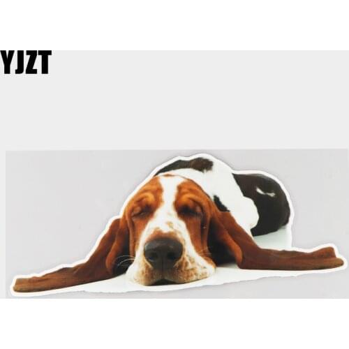 YJZT 25.4×10CM Sleeping Beagle Personality Funny Auto Body Decoration Decals Animal Car Sticker 21A-0025