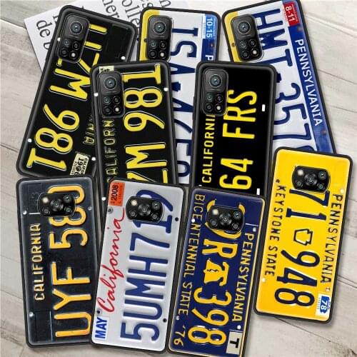 Retro Funny License Plate Number Phone case For Xiaomi10T Lite 11 11X 11i Ultra Pro 10S 9T 9 SE 8 Lite Shell Caso Fundas Bumper
