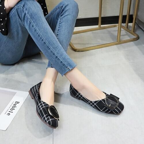 Women Round head Plaid elegant Female Fashion Lace Soft Basket Femme Breathable Personality Women Shallow High Quality U25-24