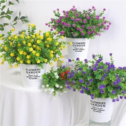 Branch Plants Plastic Artificial Flower Green Leaves Flores DIY Artificiais Wedding Decoration Plant Fake Flowers
