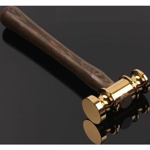 18K gold handmade hammer wooden auction hammer for lawyer judge handcrafted gavel court