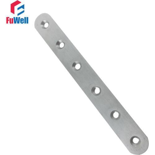 2pcs 195mm x 20mm Straight Bracket 201 Stainless Steel 3mm Thickness Mending Repair Plate Connector Flat Bracket