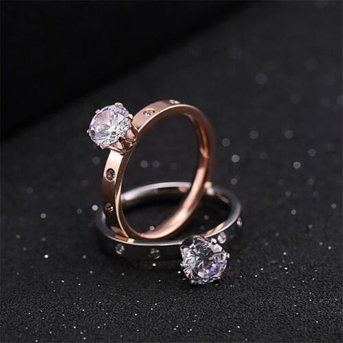 2019 Fashion stainless steel woman rings with stones couple rings valentines day wedding and engagement rings