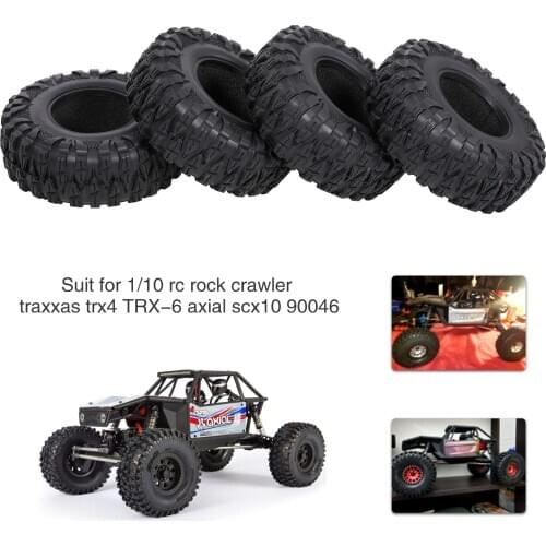 4PCS 2.2IN Crawler RC Tires Ultra Soft Rock Crawler Tires for 1/10 rc Rock Crawler Traxxas Trx4 TRX6 Axial Scx10 90046 RC Tires