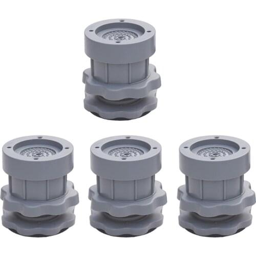 4pcs Adjustable Heighten Washing Machine Anti Vibration Pad Anti-slip Cushion Feet Mat Fridge Floor Furniture Protector