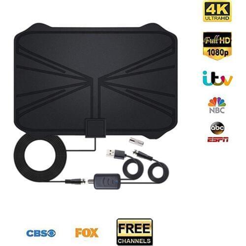 4K Digital HDTV Aerial Indoor Amplified Antenna 1180 Miles Range HD1080P DVB-T2 Freeview TV