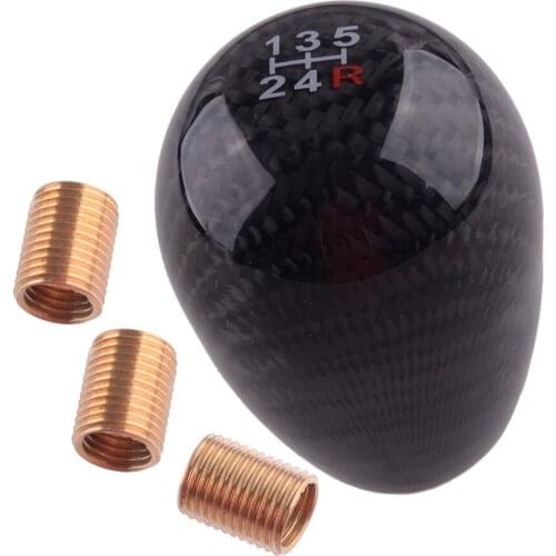 57mm Universal 5 Speed Manual Transmission Gear Stick Shift Knob Shifter M8 M10 M12 Carbon Fiber