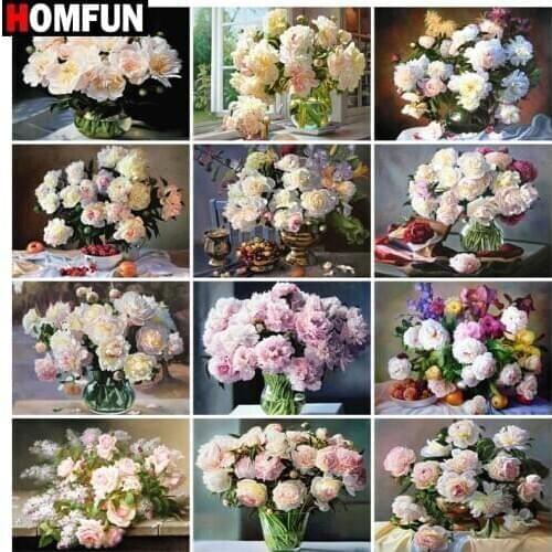 HOMFUN Full Square/Round Drill 5D DIY Diamond Painting "Flower landscape" Embroidery Cross Stitch 5D Home Decor Gift