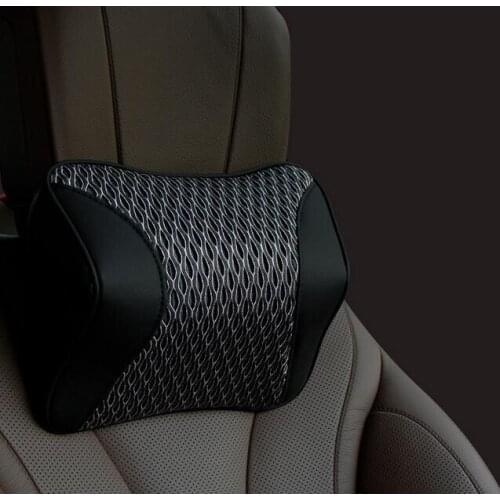 Car Slow Rebound Cotton Auto Seat Head Neck Rest Leather Cushion Pad Head Rest Bone Pillow Fashion