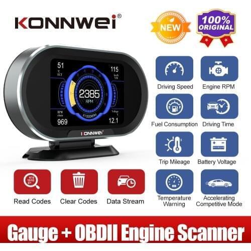KONNWEI KW206 OBD2 On-Board Computer Car Digital Computer Display Code reader OBDII Auto meterCar Head up display HUD Gauge