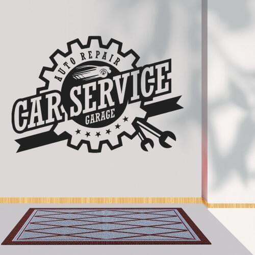 Car Service Auto Repair Garage Wall Sticker Motor Service Garage Workshop Decal Wall Art Decoration A001397