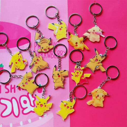 Bandai Pokemon Pikachu Keychain Car Backpack Pendant Lovely Model Pokemon Doll Kid Toy for Girls Boy Gift